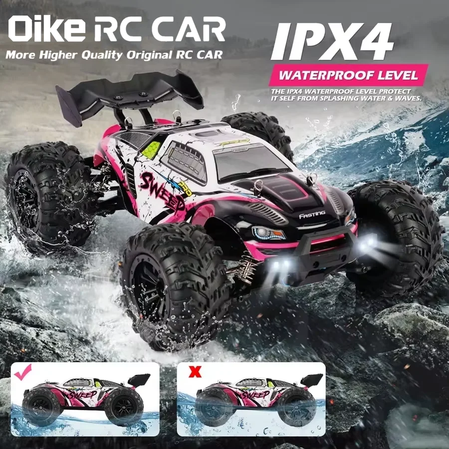 Coche de Carreras Oike RC con Luces LED, 50KM/H / 80KM/H, Motor sin Escobillas, 4WD, Control Remoto, Eléctrico, de Alta Velocidad, Monster Truck para Adultos