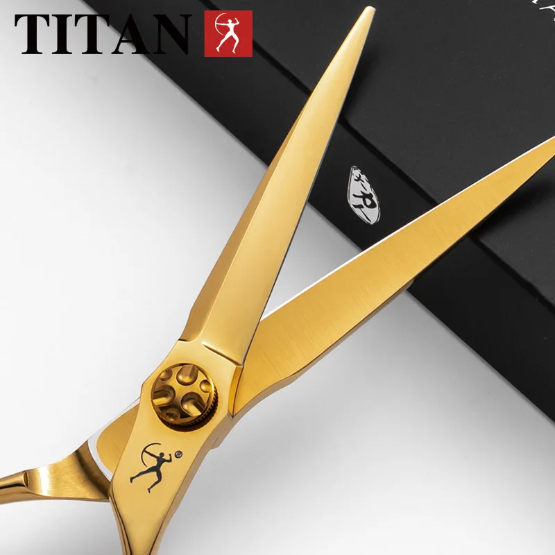Tijeras de Peluquería Titan, Tijeras Profesionales para Cabello, Tijeras Doradas para Peluquería, Herramienta de Salón de Belleza, Tijeras de Corte