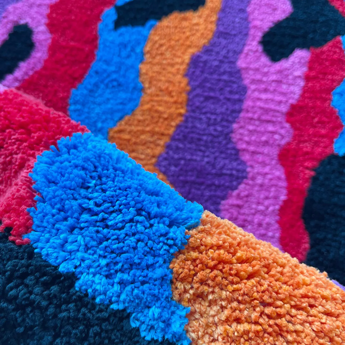 Alfombra acolchada trenzada y sonriente, alfombra puramente suave hecha a mano, adecuada para decoración de habitación, alfombras mullidas, dormitorio, baño independiente