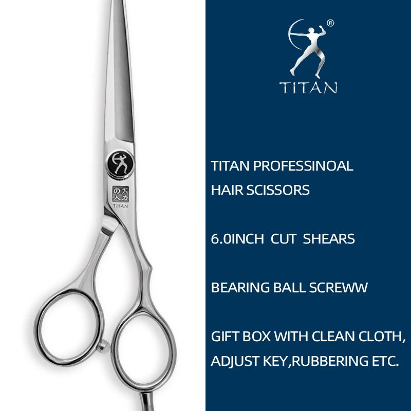 Tijeras Profesionales para Cabello Titan de 5.5 y 6.0 Pulgadas, Tijeras de Peluquería para Cortar y Entresacar