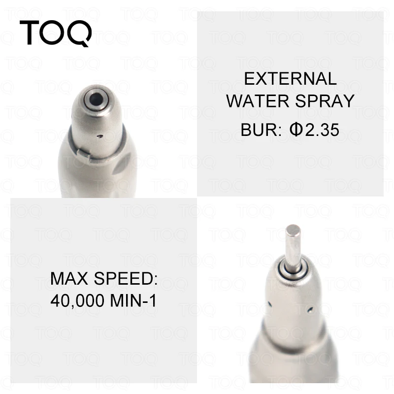 Pieza de mano recta Dental 1:1, traje de cono de nariz recta de baja velocidad para fresas de ø2,35mm, herramienta de dentista con pulverizador de agua externo tipo E