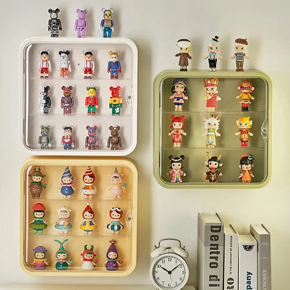 Caja ciega para muñecas montada en la pared, estante de exhibición de almacenamiento, vitrina de figuras de succión magnética, caja ciega para muñecas a prueba de polvo, caja de almacenamiento