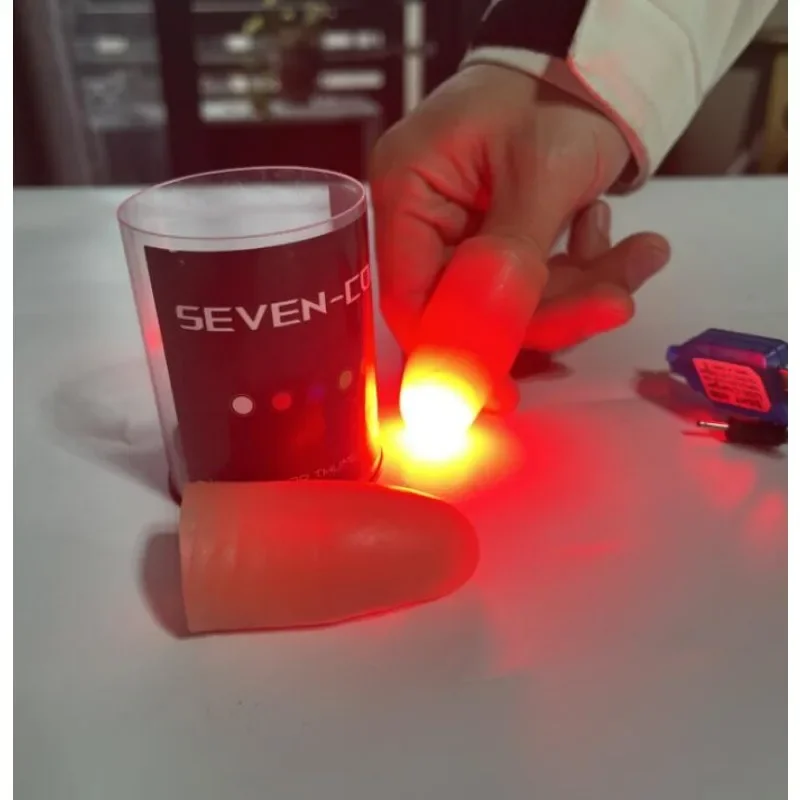 Puntas de pulgar con luz LED de siete colores, trucos de magia súper ligeros, juego de pares de luces profesionales, accesorios de escenario D'lite, trucos, ilusiones