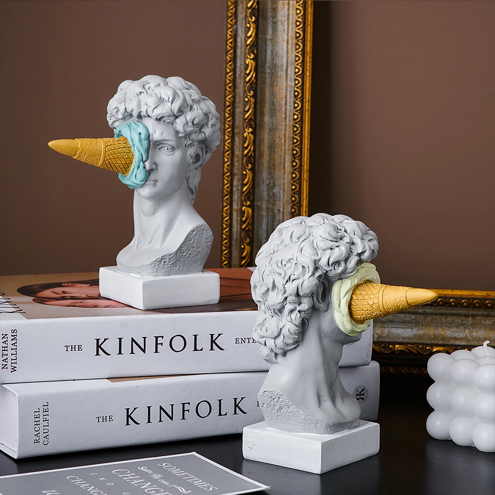 Figura nórdica moderna de David, estatuilla de helado para decoración del hogar, escultura, estantería de oficina, decoración artística de escritorio, estatua de David