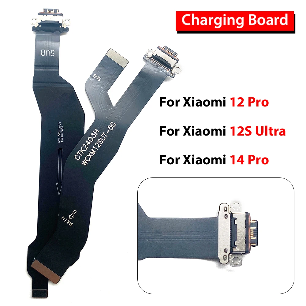 Para Xiaomi Mi 12 Lite 12S 12T 12X 13 Ultra 13T 14 Pro 14T 15 15T Conector de Carga USB, Placa de Carga, Cable Flexible