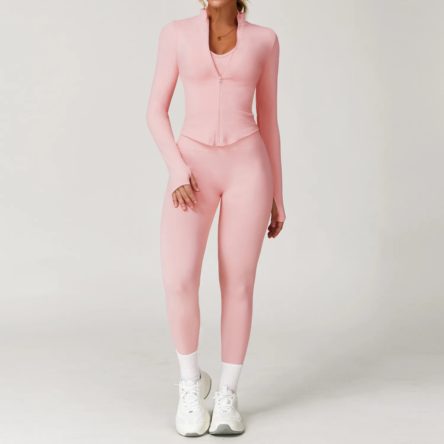 Conjunto de Yoga para mujer, ropa deportiva de gimnasio, trajes de Yoga sin costuras para Fitness, chándales de manga larga, Sujetador deportivo, mallas de gimnasio, 2/3/4 Uds.