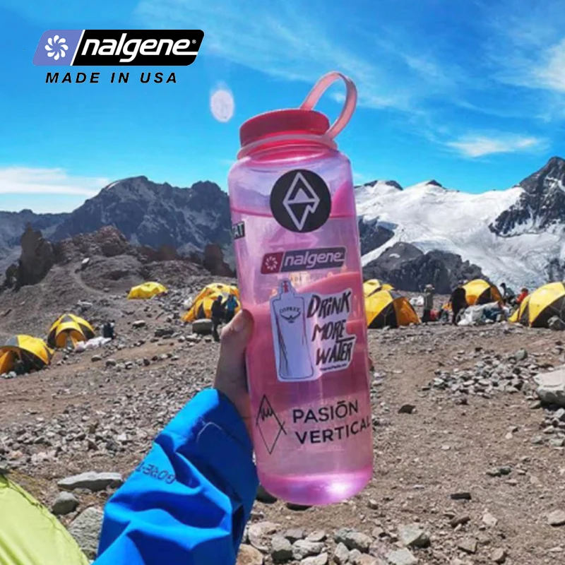 Botella de Agua Nalgene de Boca Ancha de 1500 ml, Gran Capacidad, Tritan, para Deportes al Aire Libre, 1.5 L, a Prueba de Fugas, para Camping y Senderismo, Duradera y Segura