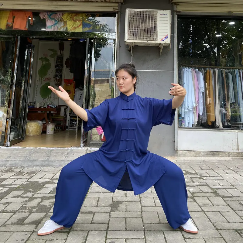Uniforme chino de Tai Chi, ropa de algodón Wushu Kung Fu, traje de artes marciales para niños y adultos, traje Tang de actuación Taichi Taiji