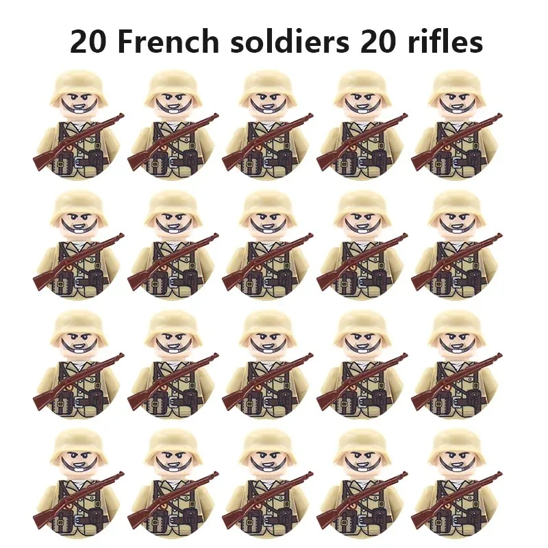 Bloques de construcción de personajes militares de varios estilos, bloques de construcción ensamblables DIY, juguetes de colección y regalos para niños
