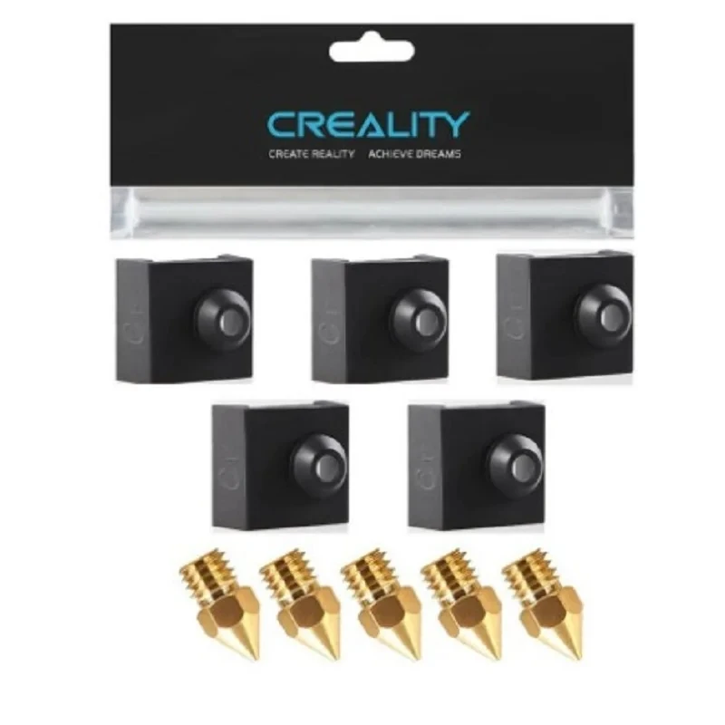 Boquillas oficiales Creality Ender 3/Ender 5 de 0,4 mm con calcetines, para piezas de impresora 3D Ender 3 V2/Ender 3 Pro/Ender 3 Max/CR 10 Series