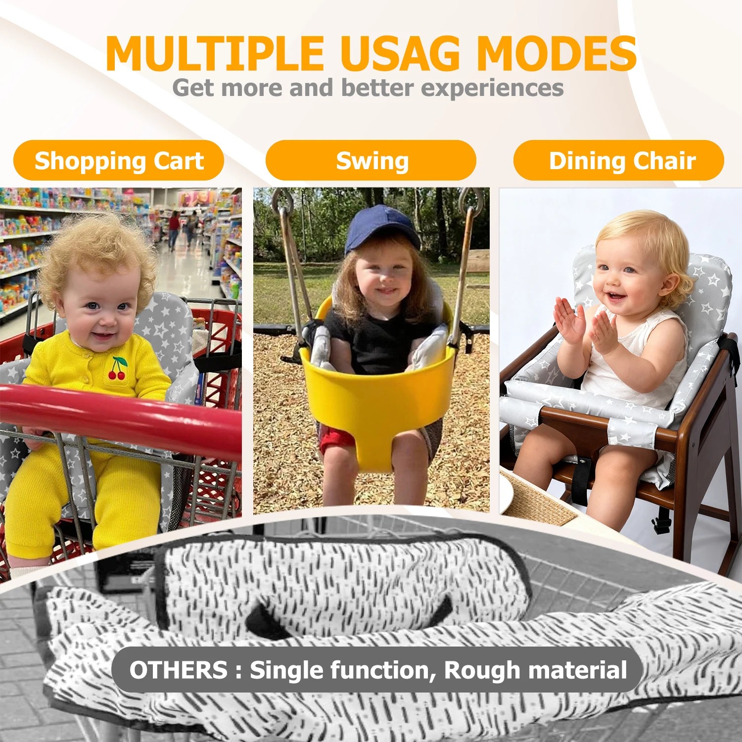 Funda para carrito de compras para bebé, funda para silla alta, funda para carrito de comestibles, funda para asiento de carrito para bebé, asiento para carrito de compras
