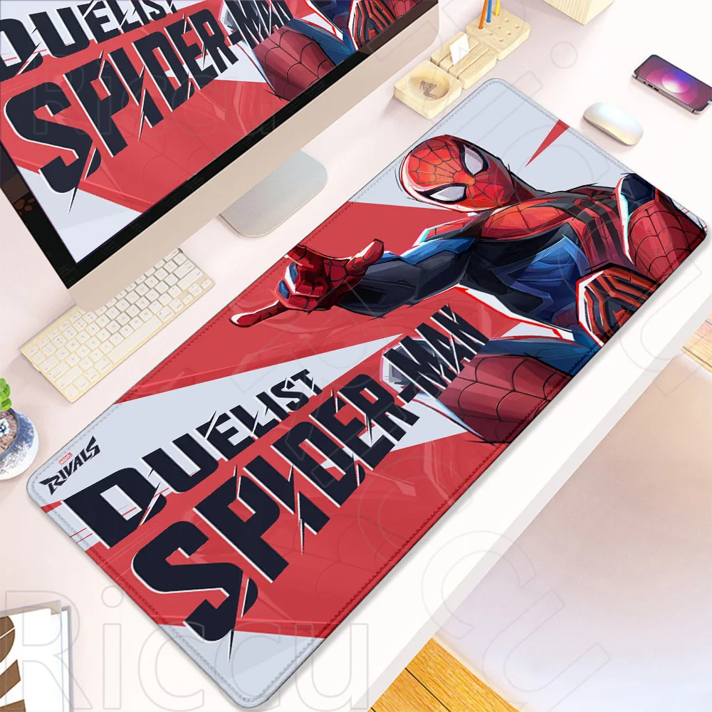 Alfombrilla de ratón HD S-Spider Man para periféricos de PC, película de Anime, teclado de goma, alfombrilla para ratón, cómic, escritorio de oficina, portátiles, accesorios para juegos