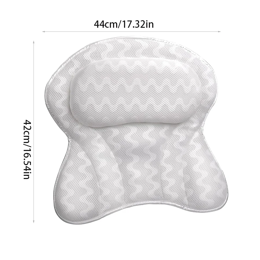 Almohada de baño, almohada para bañera, soporte para el cuello y la espalda, cojín de Spa de malla transpirable 3D ultrasuave, reposacabezas, accesorios de baño, regalos