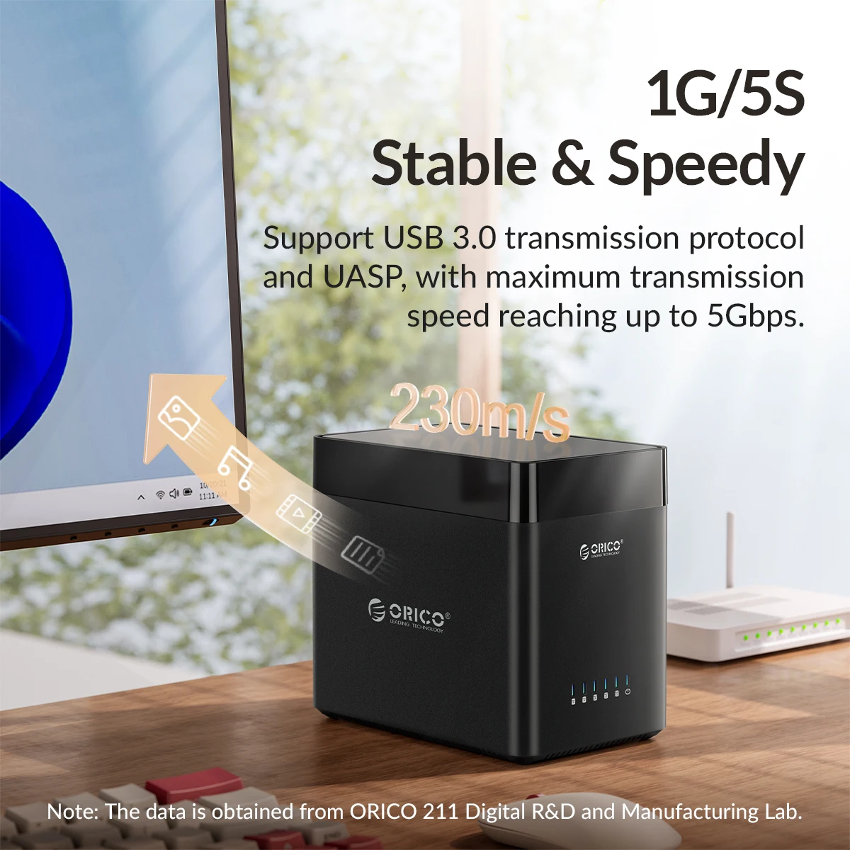 ORICO DS Series 5 Bay Caja de disco duro USB de 3,5 pulgadas Tipo magnético SATA a USB3.0/Tipo-C HDD para minería de Altcoins