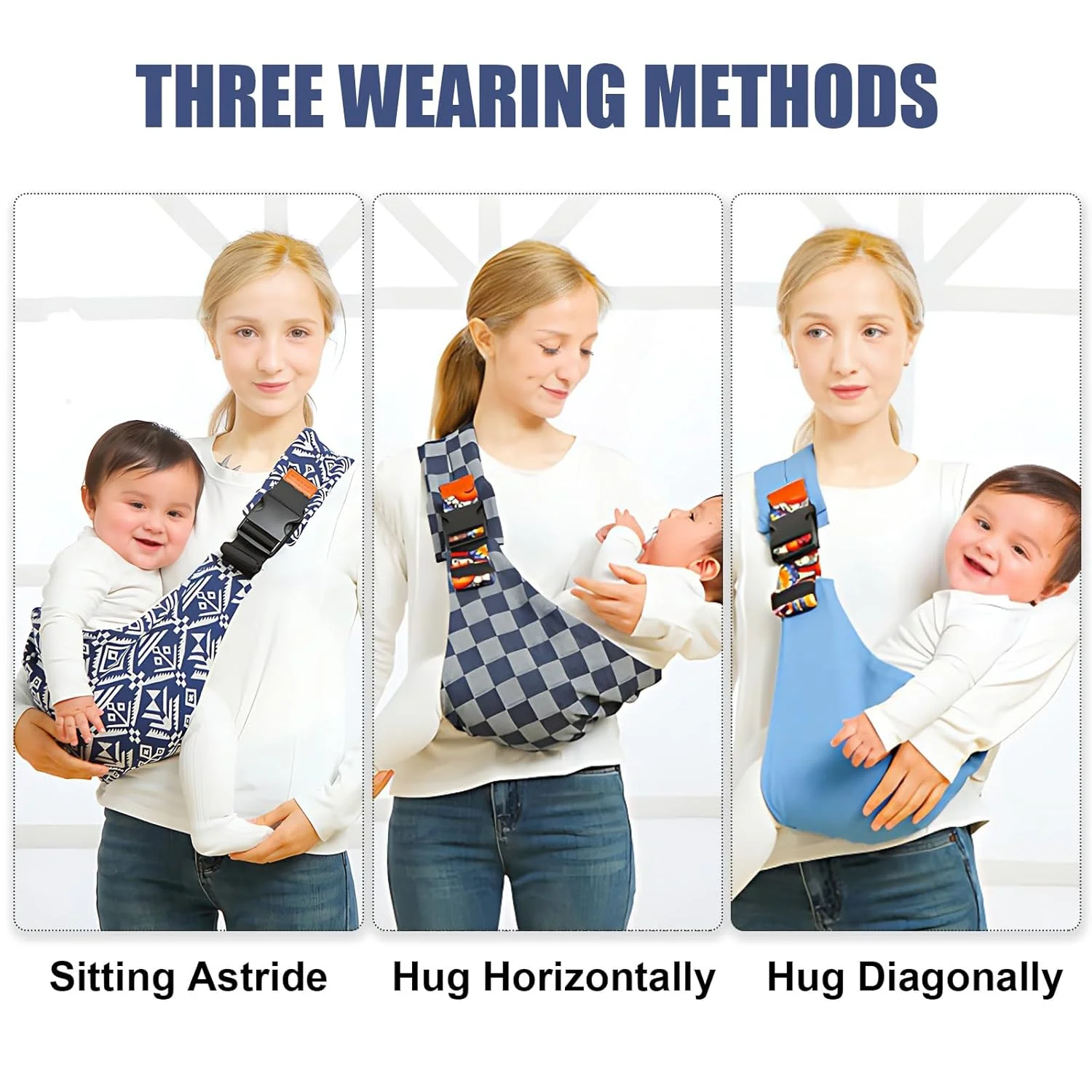 Portabebés Ergonómico Ajustable, Bandolera, Canguro, Soporte para Bebés Recién Nacidos, para Llevar al Bebé con las Manos Libres