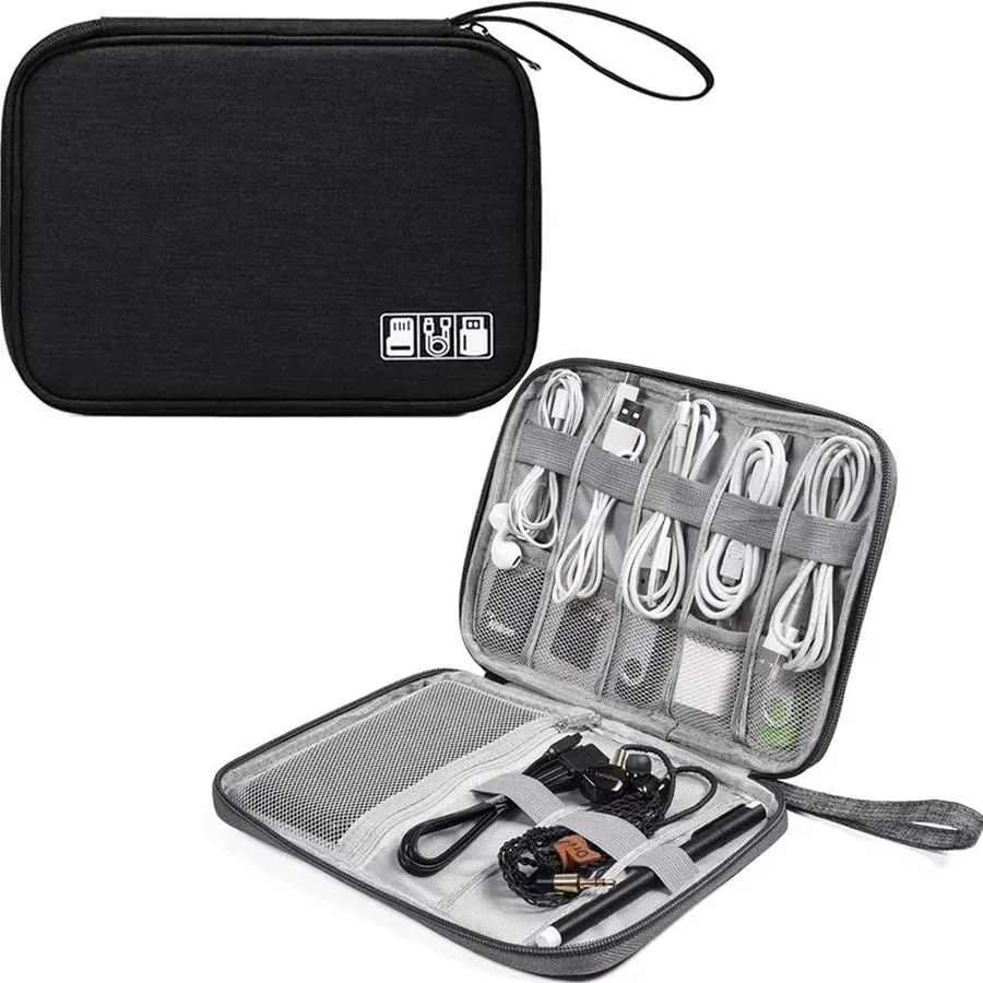 Cubo de embalaje de viaje Digital multifuncional, bolsas de almacenamiento de cables de datos para disco duro móvil, ahorro de espacio, bolsa organizadora de objetos pequeños