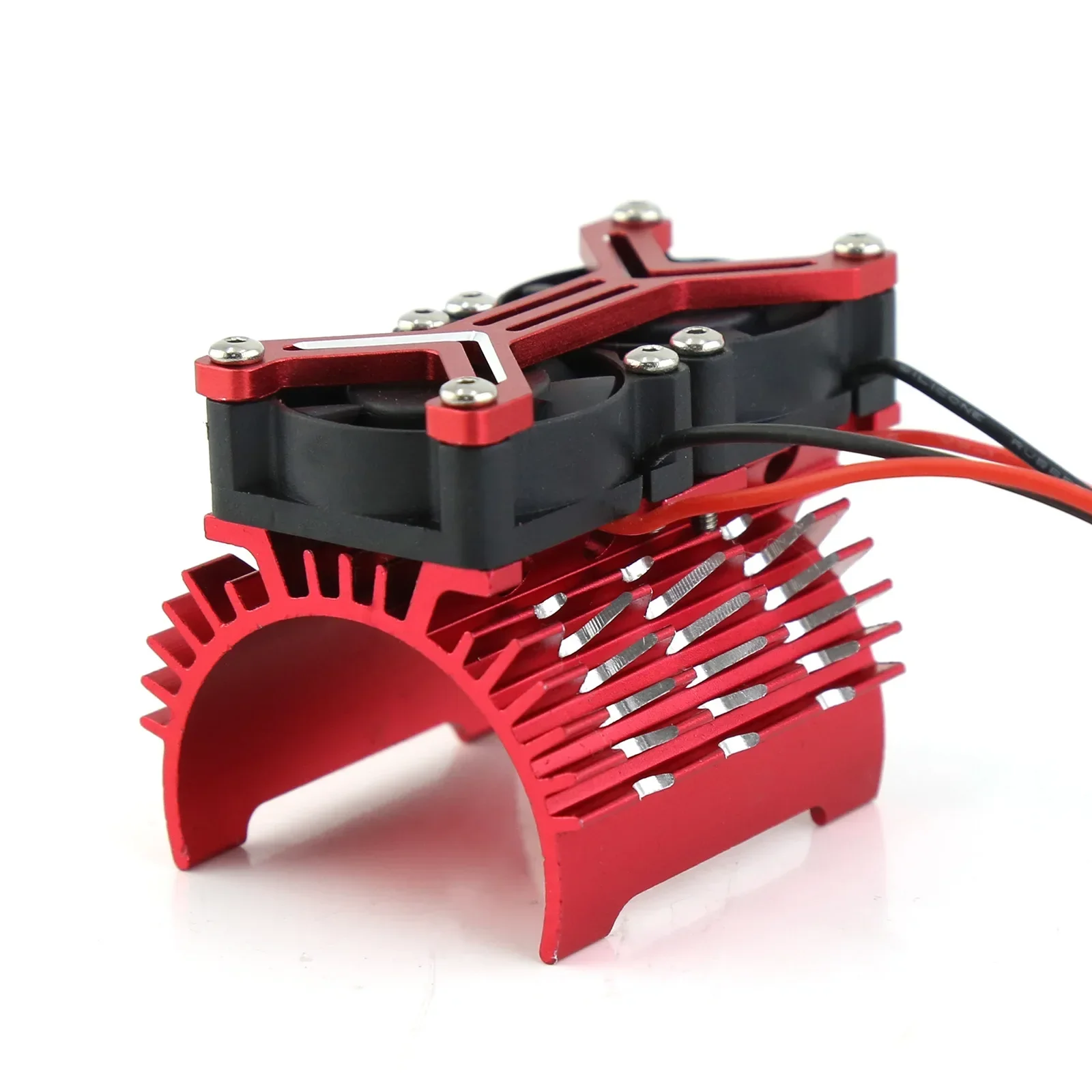 Disipador de calor del motor Doble ventilador de refrigeración de 20000 rpm 40-42 mm Compatible con motores 1/7 1/8 Arrma Traxxas RC Car Fit 4068 4074 4082 4268 4274
