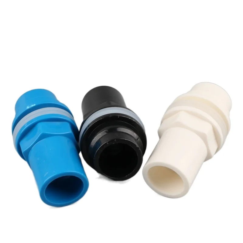 Conector de tanque de agua de PVC, accesorios de tubería de agua para acuario, tubo de riego de jardín, ID 20/25/32/40/50mm, 1 ud.