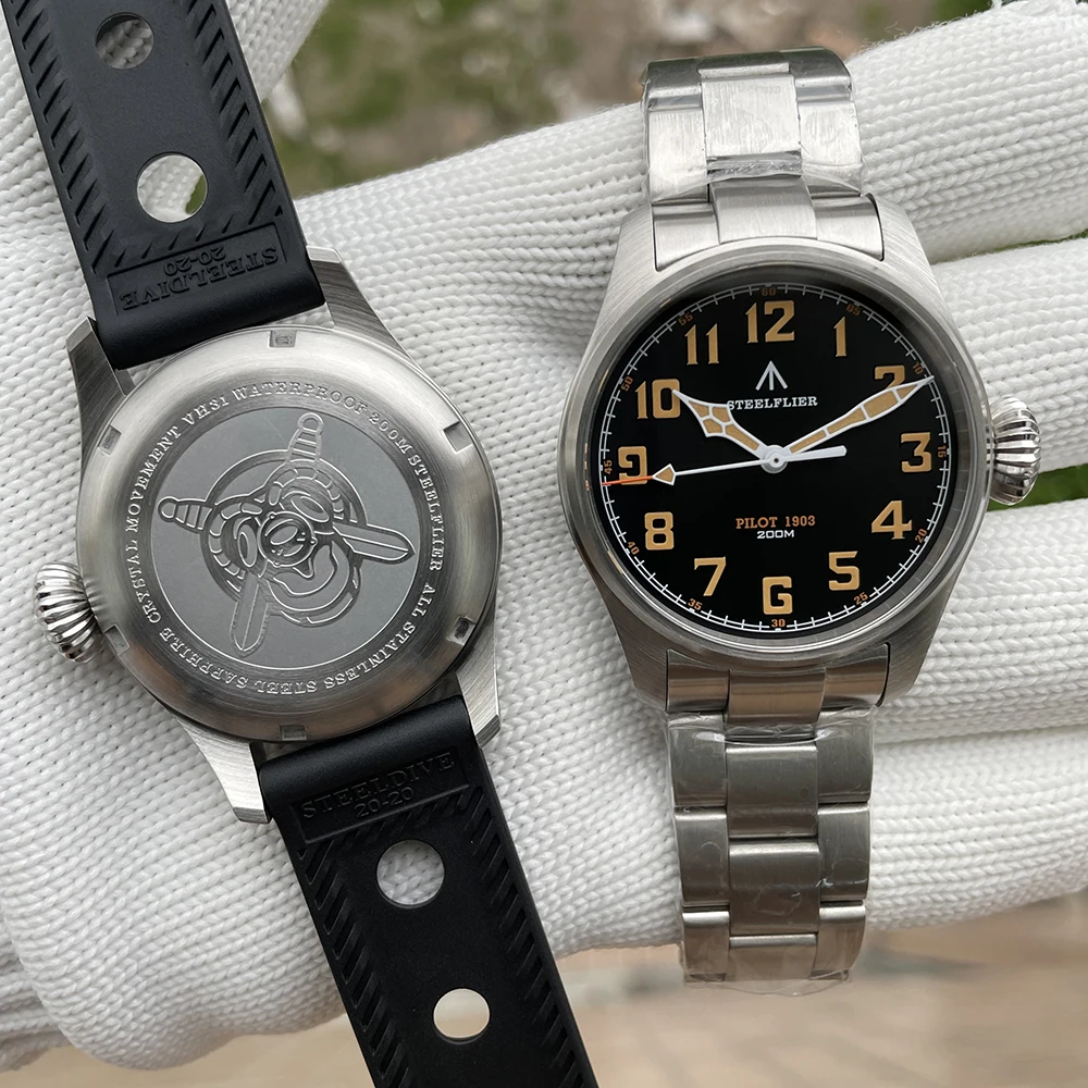 STEELFLIER oficial SF740V nuevo reloj de pulsera de cuarzo Super C3 luminoso 200M impermeable VH31 movimiento silencioso hombre reloj de negocios de moda