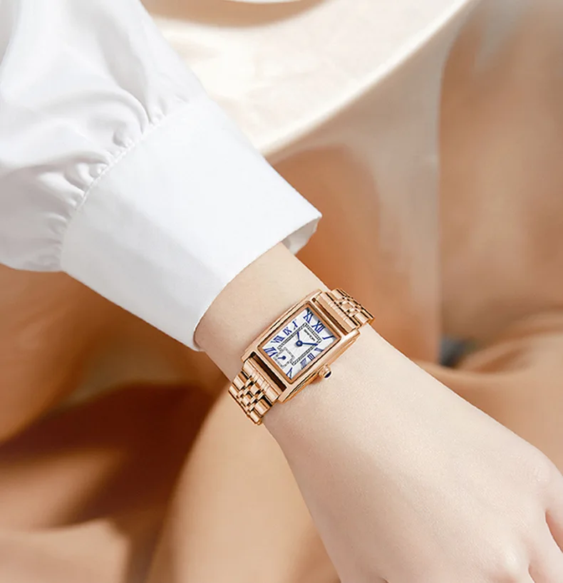 Sanda 1116 nueva moda 2023 diseño elegante esfera rectangular resistente al agua movimiento de cuarzo mujeres de negocios reloj de pulsera analógico