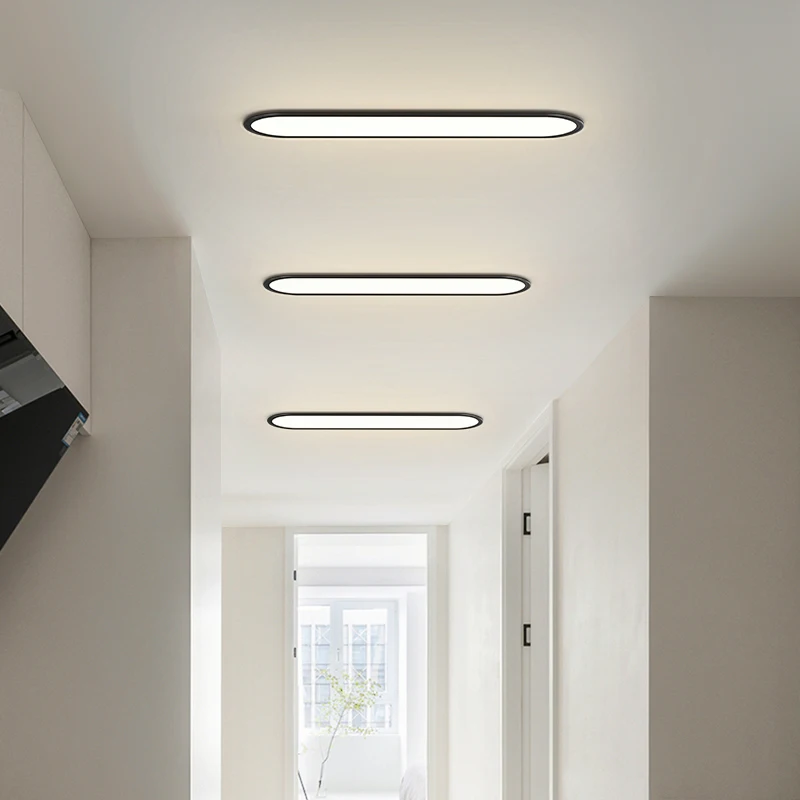 Luz de techo Led ultrafina, lámpara larga para pasillo, lámparas para el hogar, balcón, guardarropa Simple, dormitorio, porche, accesorios de iluminación interior