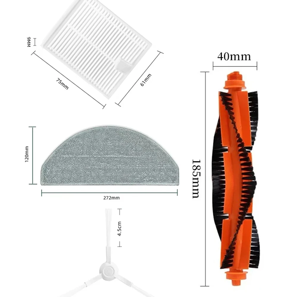 Para Xiaomi Robot aspirador E10 E12 B112 barredora repuestos rodillo Cepillo Lateral filtro Hepa paño de mopa trapos piezas de repuesto