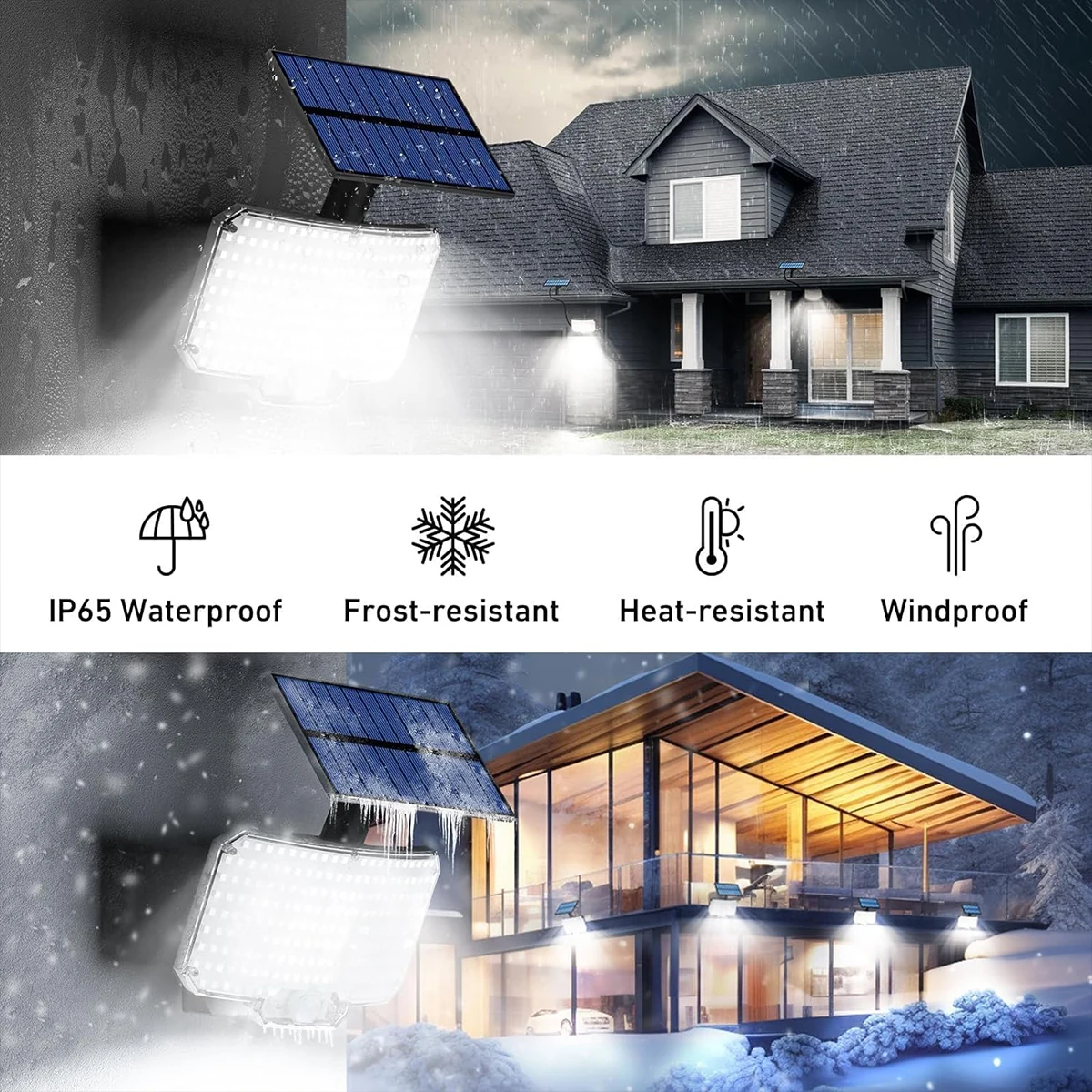 Luces solares para exteriores 234LED 3 modos luces de inundación con sensor de movimiento con control remoto IP65 luces solares de seguridad impermeables para exterior