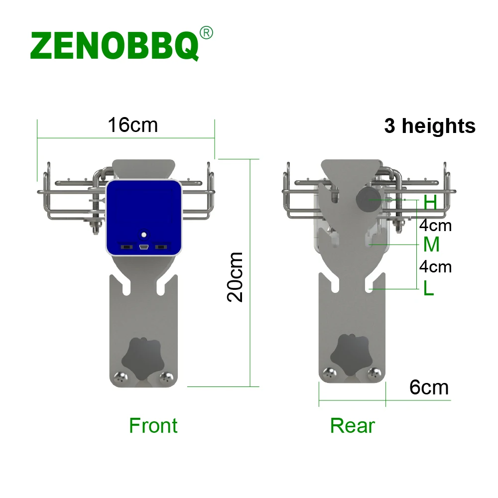 ZENOBBQ-cesta giratoria para asador, parrilla de pescado, escupir para barbacoa, estante automático para carne, accesorios para asador de ajuste de longitud libre para hornear