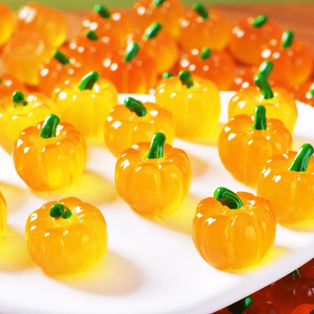10-100 Piezas de Mini Calabazas de Resina Transparente para Halloween, Pequeñas Figuras de Calabaza, Accesorios para Micropaisajes, Decoración DIY para Jardín de Hadas