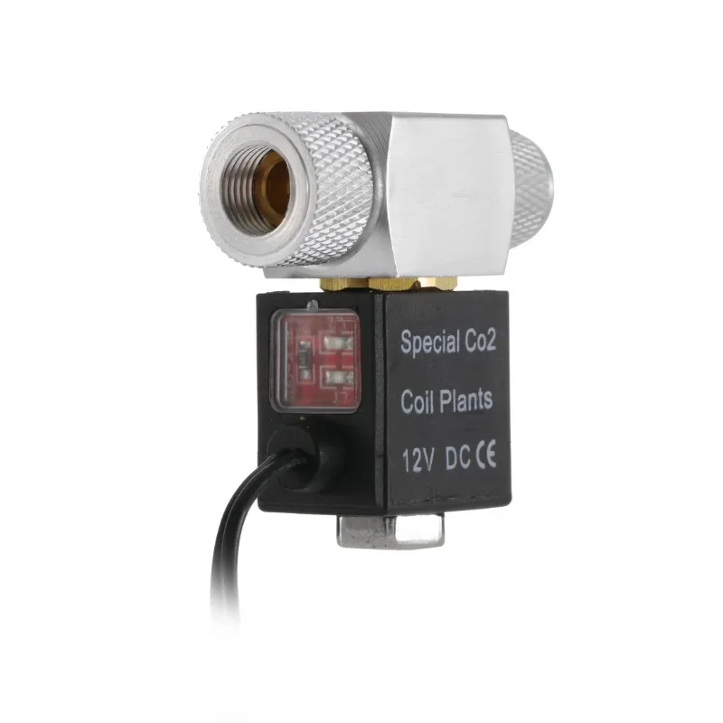 Válvula Solenoide para acuario, regulador de sistema de CO2, accesorios para acuario, válvula magnética eléctrica de baja temperatura para pecera DC12V