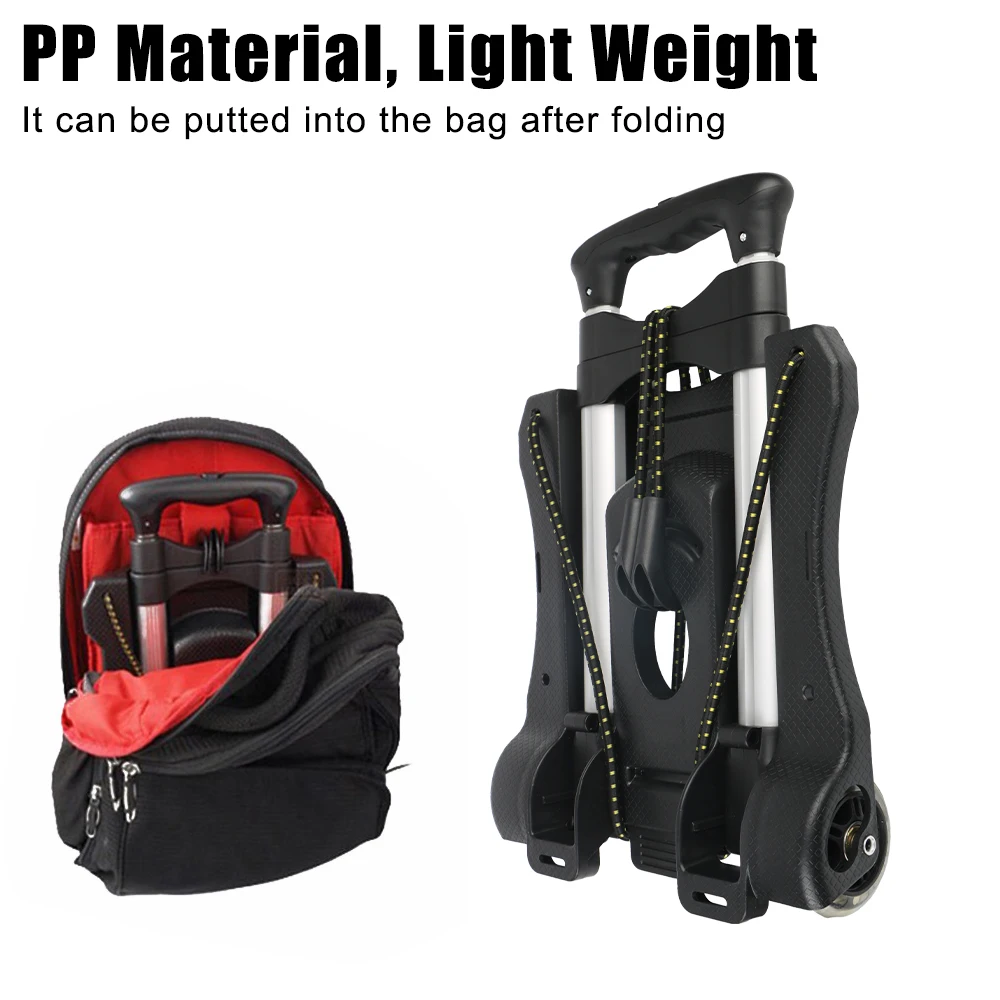 Carrito portátil de dos ruedas para el hogar, carrito de equipaje plegable de 35kg, resistente, para viajes, compras