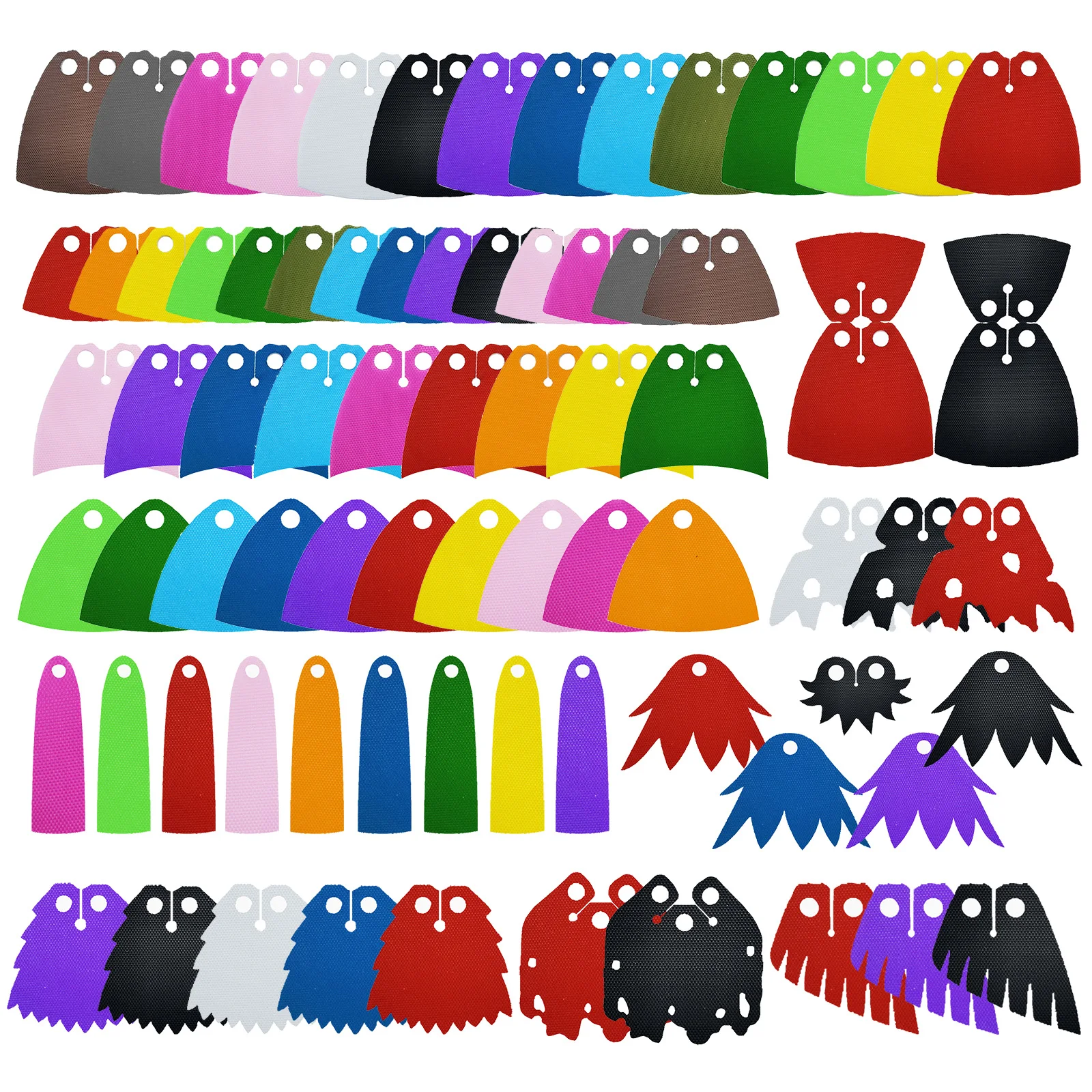 Capas de personajes DIY, capas de figuras de bloques de construcción, ropa de disfraz, decoración de Anime, accesorio de película creativa, gabardinas de capa