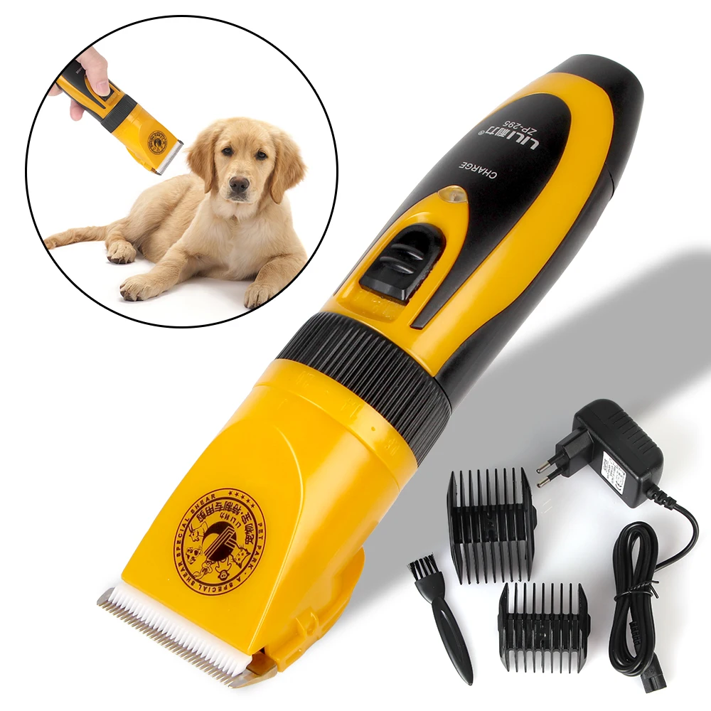 Cortadora de pelo para mascotas, tijeras eléctricas con hoja de cerámica para conejo, gato, cachorro, cortadora de pelo, juego de afeitadora