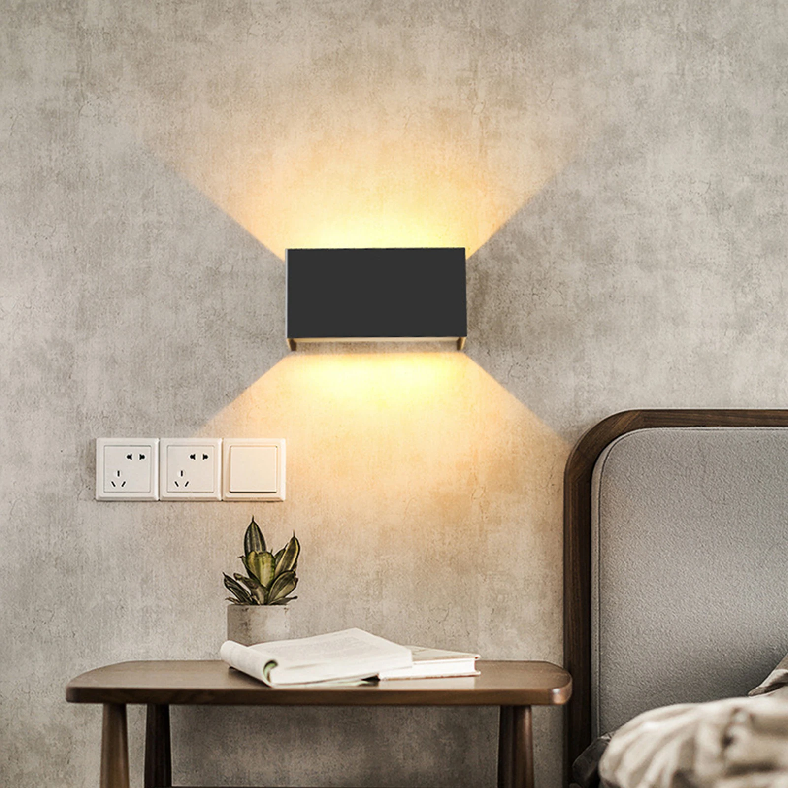Lámpara de Pared Moderna Nórdica de 12W 24W IP65, Lámparas LED Impermeables para Interiores y Exteriores, Aplique de Pared para Sala de Estar, Porche, Dormitorio