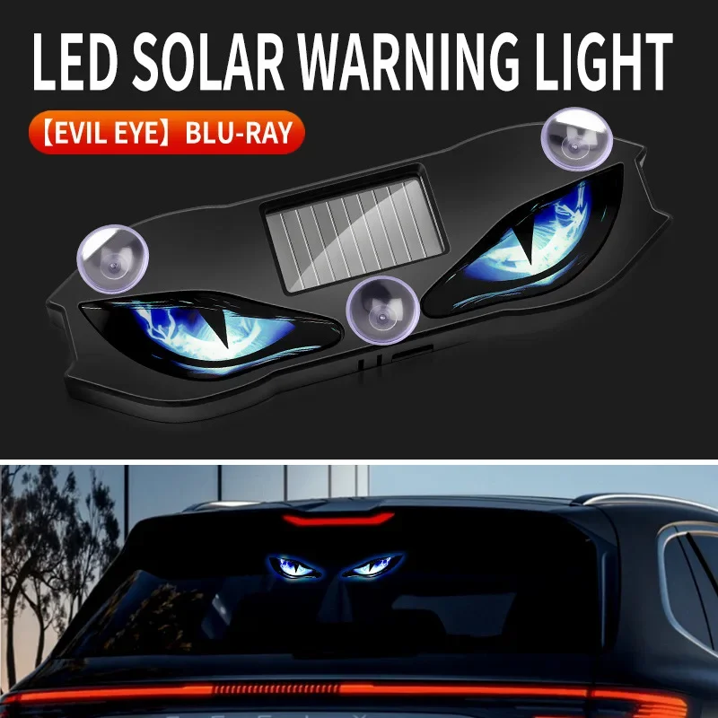 Luces Decorativas Solares para Automóviles, Ojos de Demonio, Luz Intermitente de Advertencia, Luces de Señalización Dinámicas de Seguridad para Vehículos, Luces para Halloween