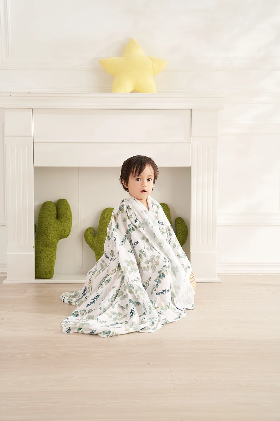 Elinfant-Toalla de baño de bambú para bebé, 100% algodón, 120x110cm, 2 capas, mantas de muselina para recién nacido