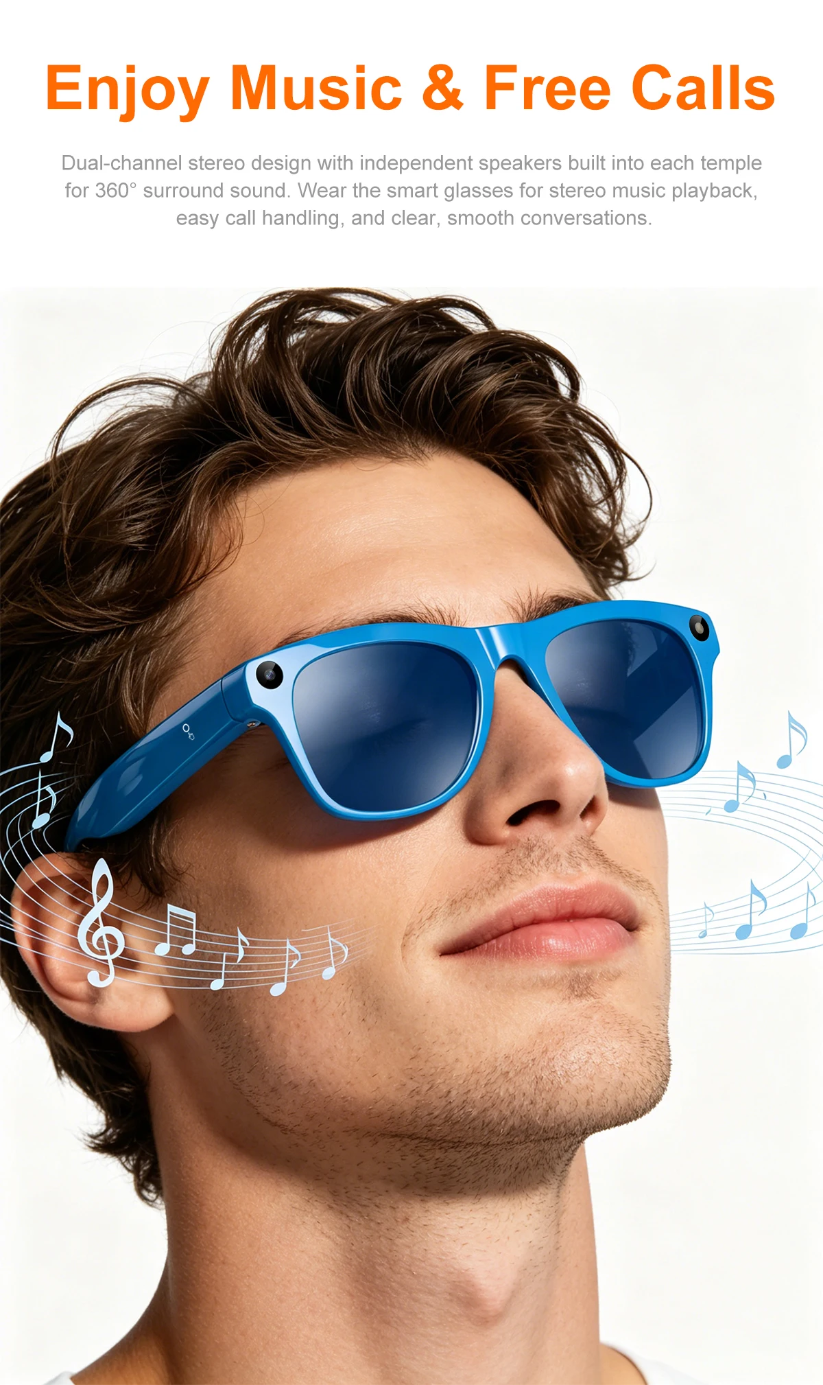 Gafas Inteligentes con IA de Lenovo, Cámara de Grabación HD 8K de 800W, Foto, Video, Llamadas de Voz, Traducción, Bluetooth, Gafas de Motocicleta con IA