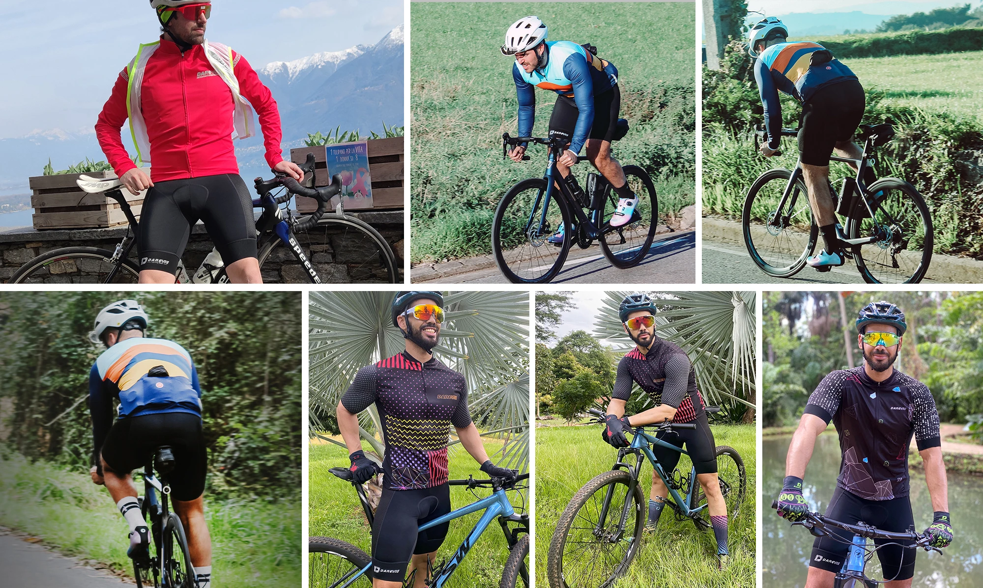 DAREVIE-pantalones cortos de ciclismo para hombre, Shorts con almohadilla de Gel 3D, 6H de paseo, equipo profesional de descenso, transpirables, pinza de pierna de 7CM