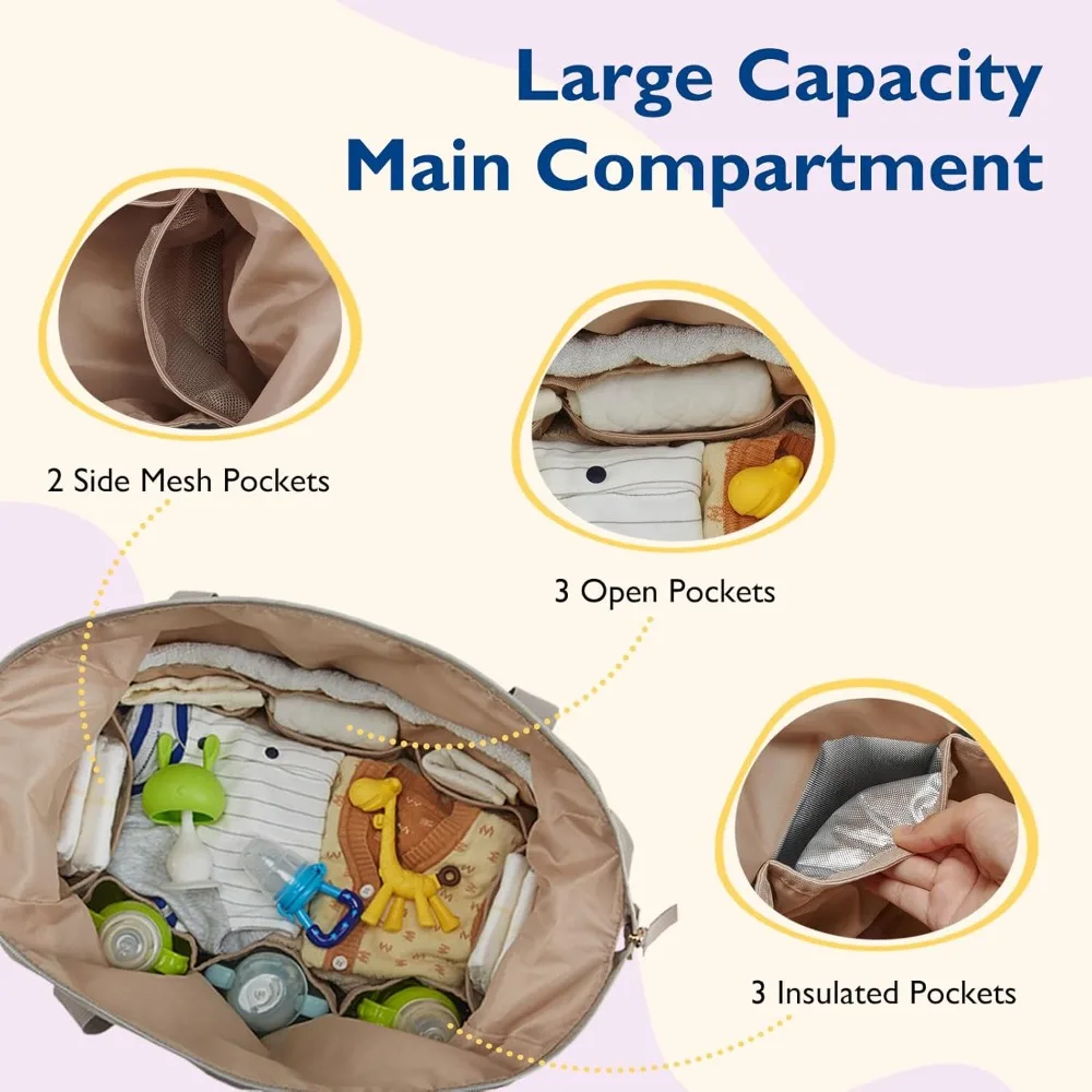 Bolsa de Pañales Mommore, Bolsa de Viaje de Gran Capacidad, Bolsa de Hospital para Parto, Bolsa de Bebé para Parto