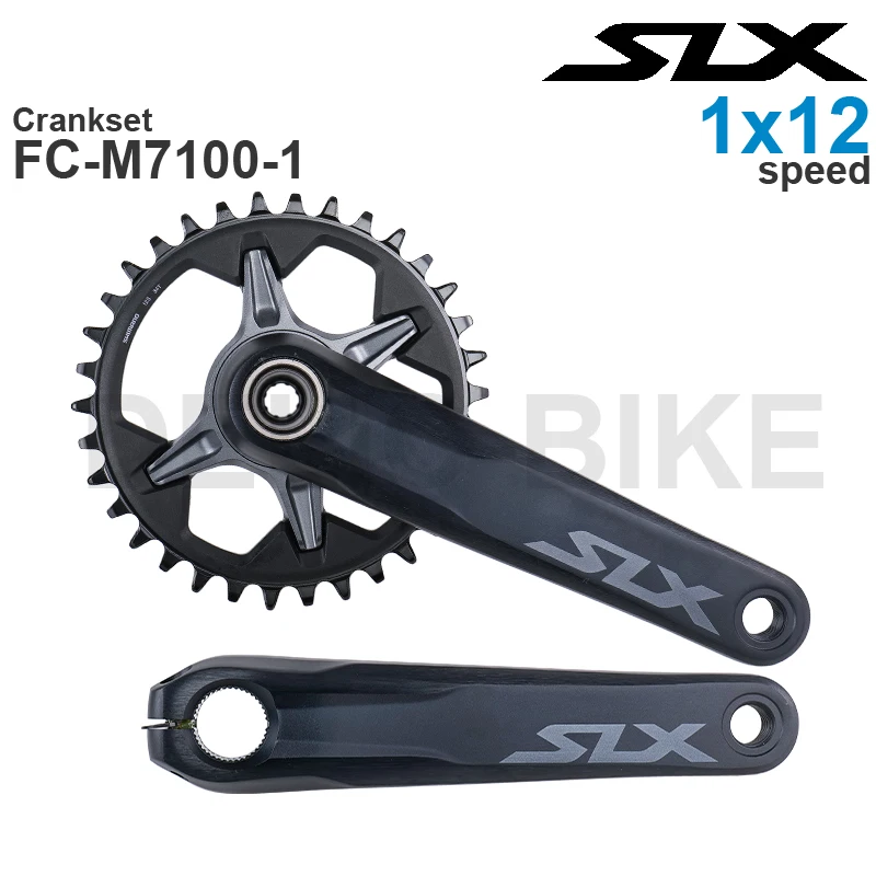 Shimano SLX FC-M7100 1x12v Crankset HOLLOWTECH II - Crankset MTB - 172 mm Q-Factor - 1x12 velocidades 30T 32T 34T Piezas Originales