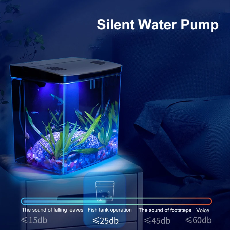 Pecera pequeña para sala de estar, mini pecera Douyu, pecera ecológica de sobremesa para el hogar, pecera con filtro trasero de autocirculación para peces dorados