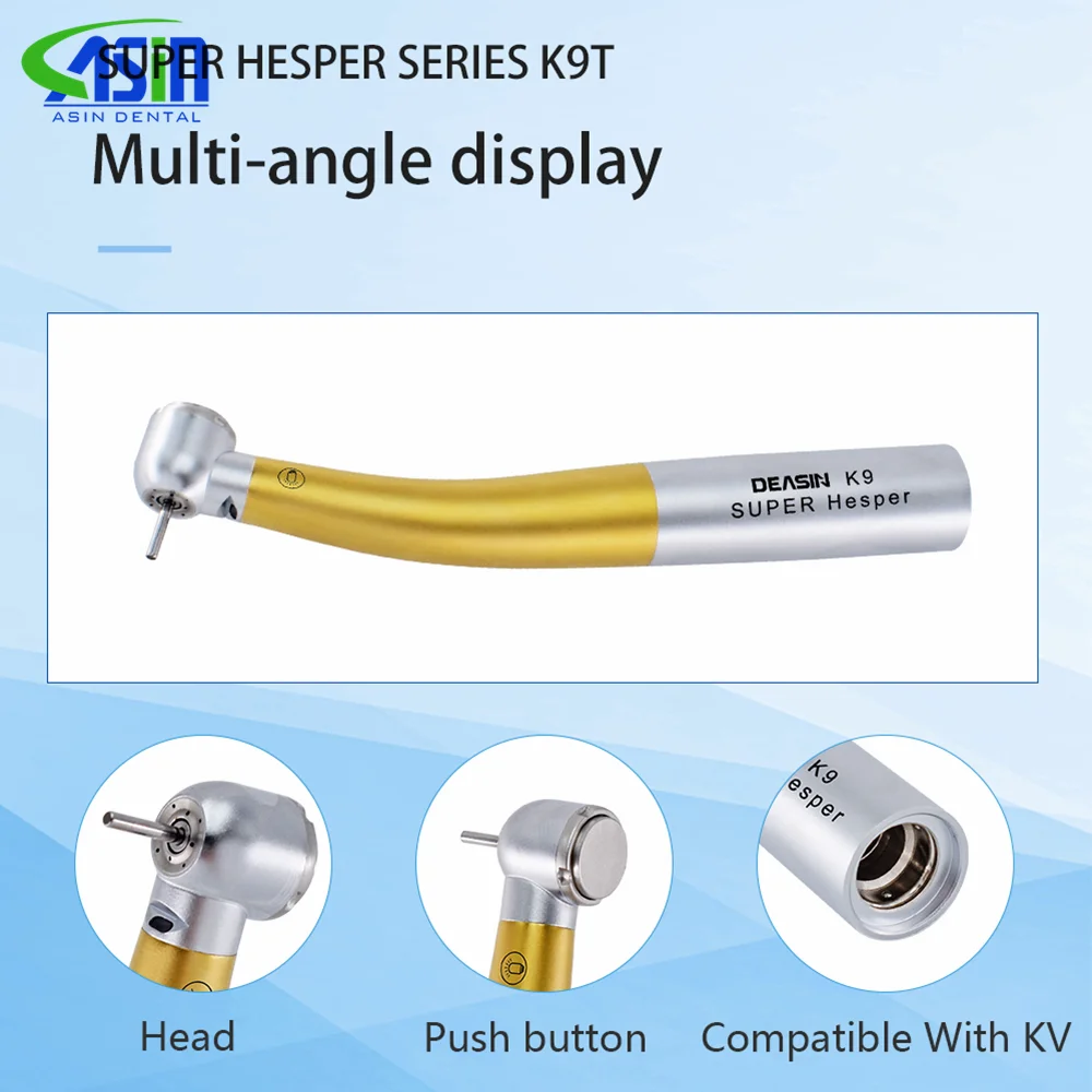 Pieza de mano de fibra óptica Dental, cabezal de torsión, turbina de aire, rodamiento de cerámica, herramienta de dentista Compatible con conectores KAVO de 2/4/6 orificios