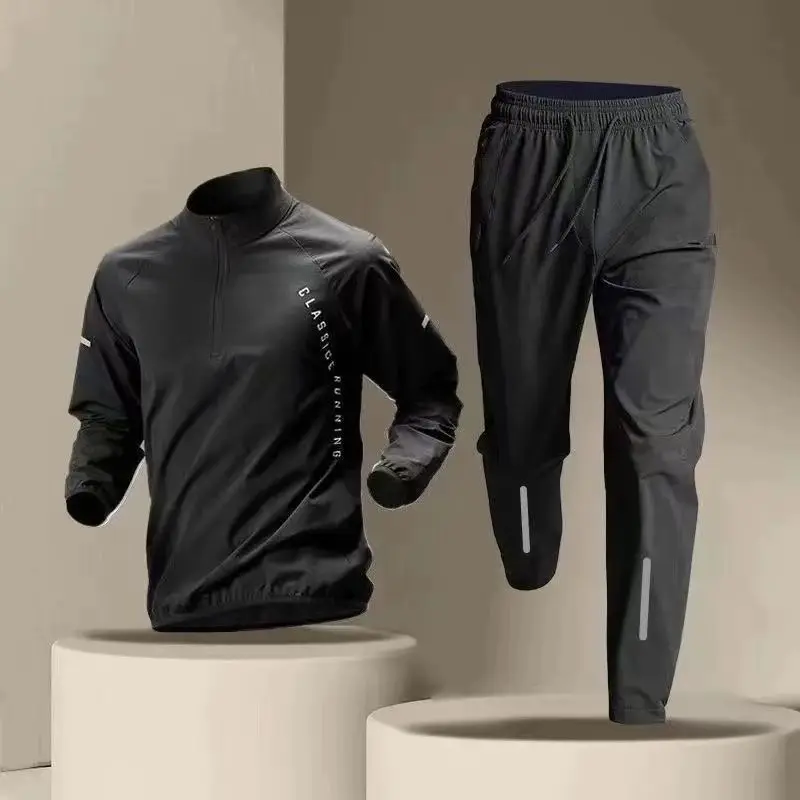 Traje deportivo informal coreano, conjuntos de ropa deportiva para hombres y jóvenes, traje transpirable para correr, pantalones de manga larga, traje de baloncesto para Fitness