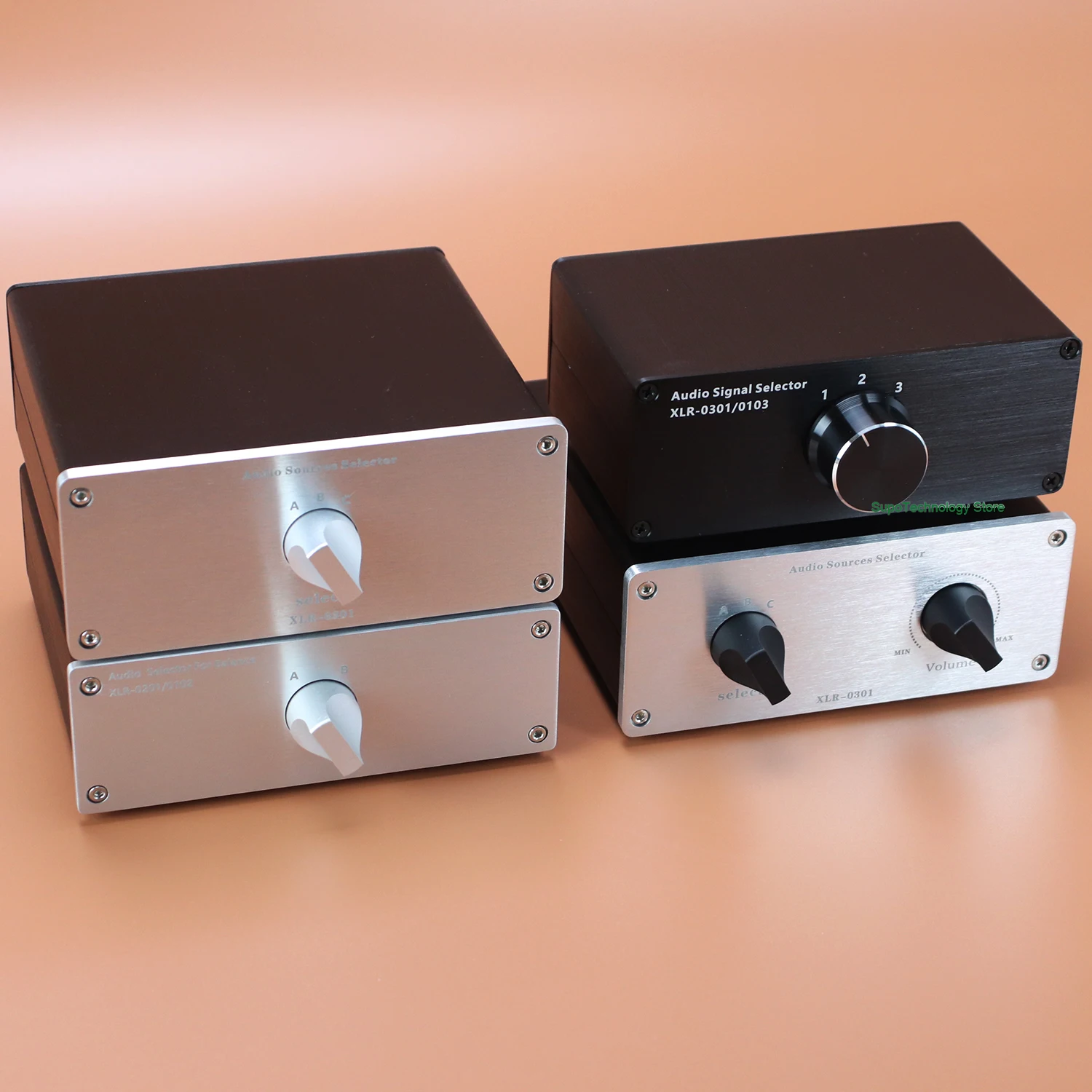 Conmutador de audio HIFI de doble canal, selector de señal de audio balanceado XLR, amplificador de potencia, altavoz, conmutador de alta calidad