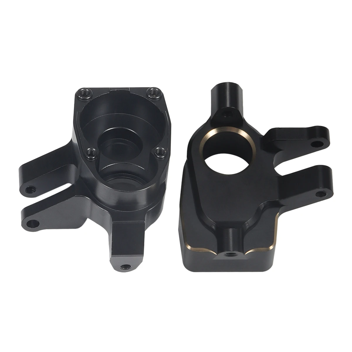 Juego de cubierta de Portal de nudillos de dirección de pesas de latón negro para Axial Capra SCX10 III AR45P SuperShafty CP44 Vanquish F9 carcasa de eje