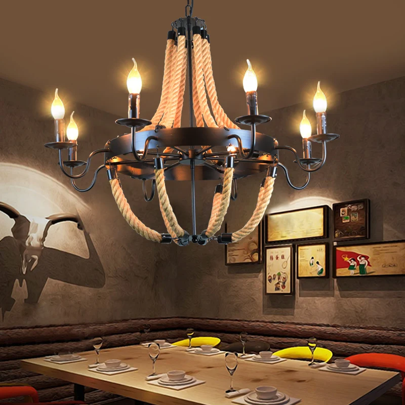 Lámpara Colgante LED de Cuerda de Diseño Creativo Italiano para Restaurante, Cafetería, Casa de Huéspedes, Dormitorio, Lámpara de Araña, Iluminación Decorativa para Hotel