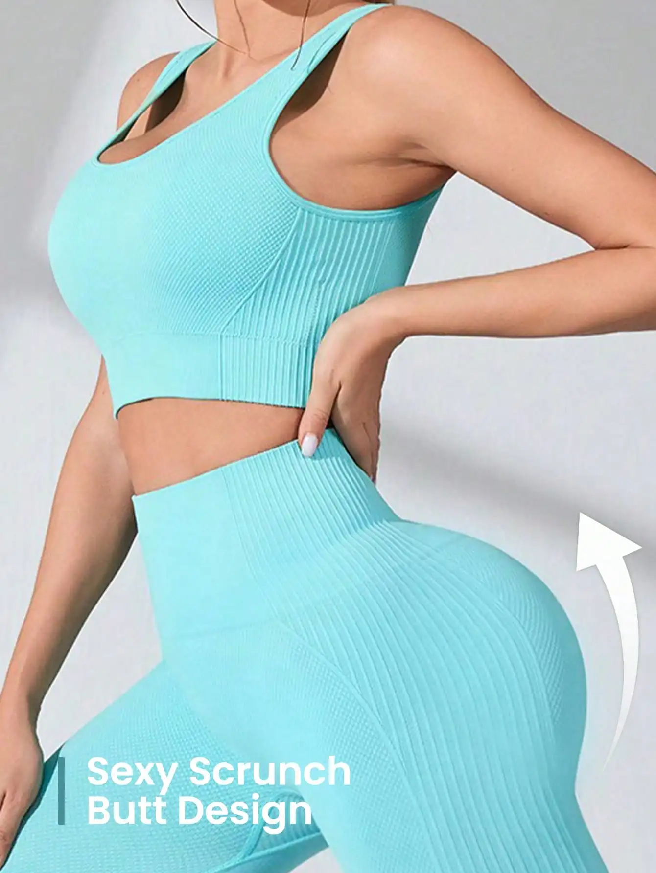 Conjuntos de entrenamiento para mujer de 2 piezas: leggings de yoga sin costuras y sujetador deportivo con tirantes cruzados, trajes de gimnasio, conjunto de ropa deportiva a juego