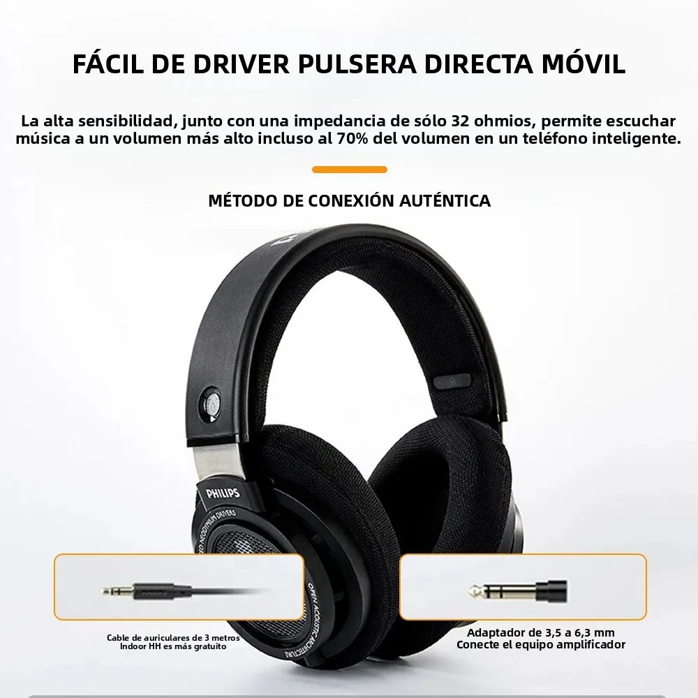 Philips SHP9500 auriculares con cable montados en la cabeza auriculares estéreo HiFi Monitor clase música auriculares juego de deportes electrónicos auriculares universales