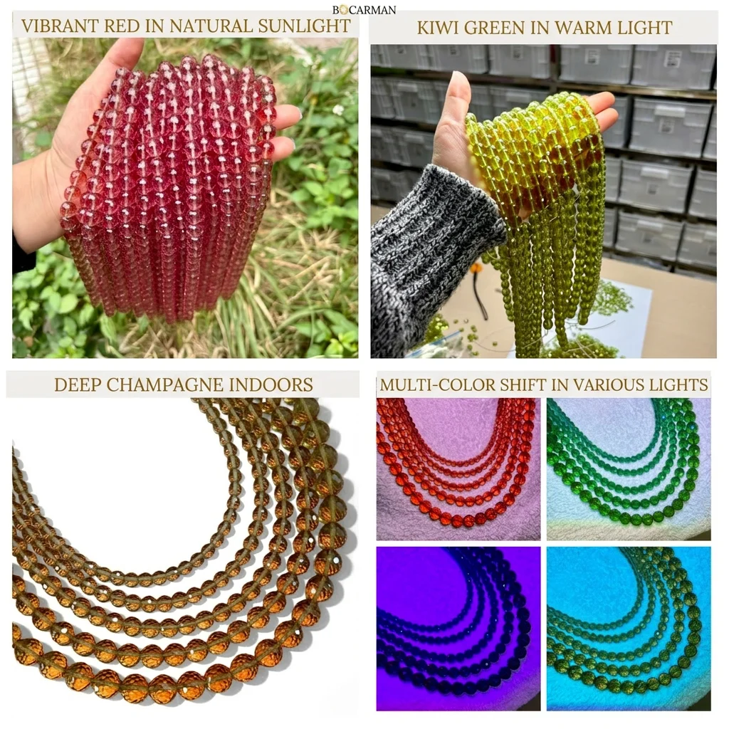 Cuentas de Sultanita Sintética Bocarman que Cambian de Color, 6-12mm, Piedras Sueltas de Diaspore Creadas en Laboratorio, Hilo de 38cm, Venta al por Mayor