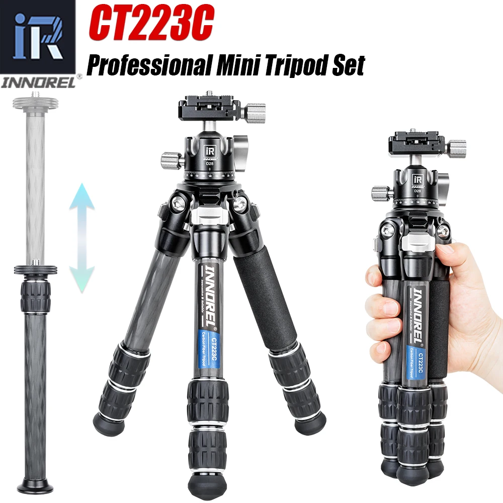 INNOREL-Mini trípode de fibra de carbono CT223C, 10 capas, escritorio, mesa, compacto, portátil para DSLR Digital, vídeo DV, carga de 10kg